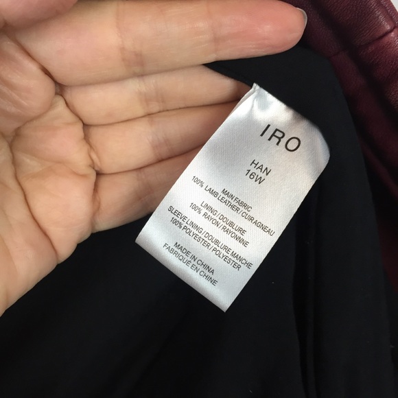 IRO Han Burgundy Lamb Leather Moto Jacket \\ XS - Picture 6 of 8
